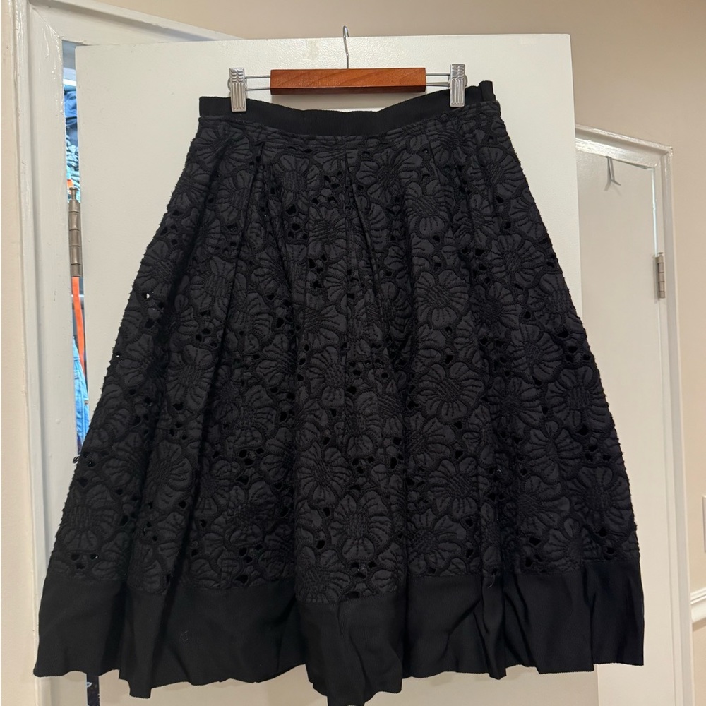 Moncler Black Pleated Midi Skirt Cocktail